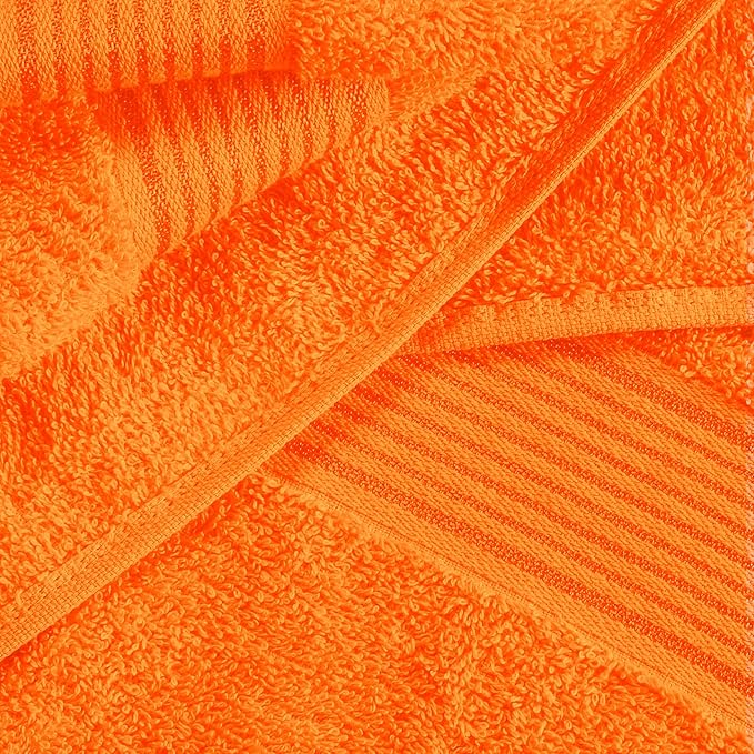 Belizzi Home Cotton 2 Pack Oversized Bath Sheet 35x70, Large Bath Sheet, Ultra Soft, Absorbent, Compact, Eco-Friendly, Recyclable, Quick Drying and Lightweight Towel - Orange