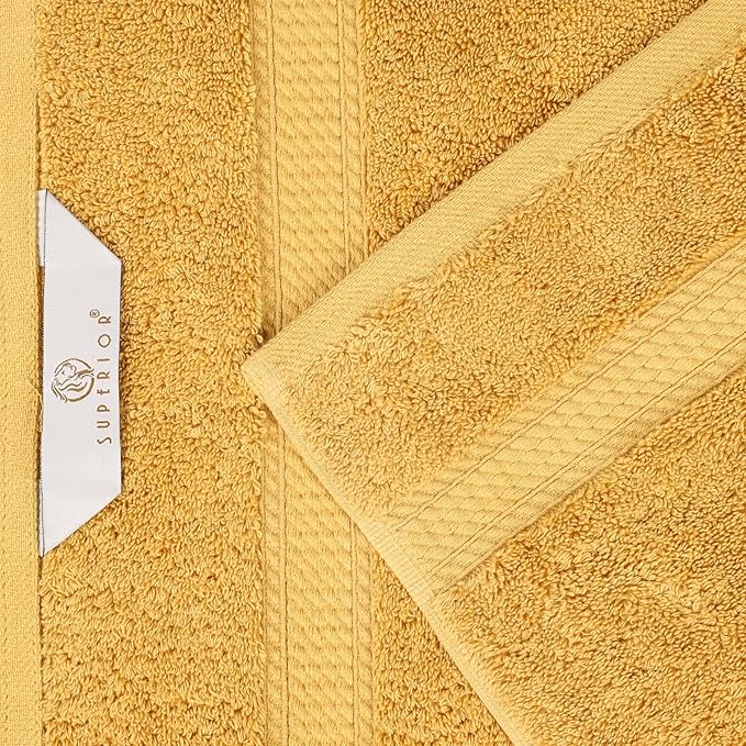 Superior Egyptian Cotton Pile 9-Piece Towel Set, Includes 3 Bath, 3 Hand, 3 Face Towel/Washcloth, Heavyweight, Ultra Soft Luxury Towels, Thick Plush Essentials, Guest Bath, Spa, Hotel Bathroom, Gold