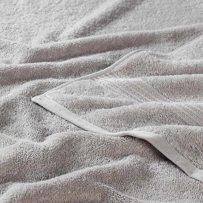 Superior Egyptian Cotton 9-Piece Towel Set, Assorted Towels for Home Bathroom, Guest Bath Decor Essentials, Includes 3 Bath, 3 Hand, 3 Face Towels/Washcloths, Quick Dry, Absorbent - Silver