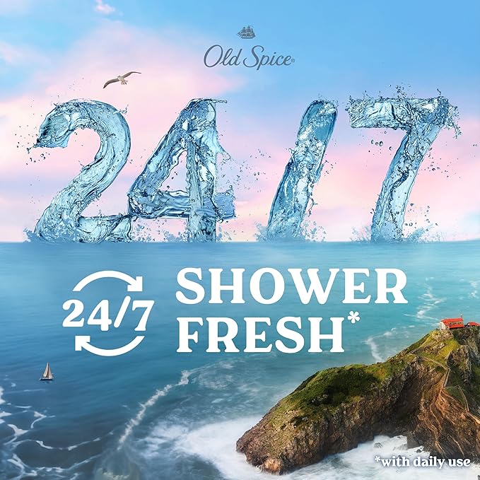 Old Spice Cleansing Body Wash for Men, 24/7 Shower Fresh with Lasting Scent, Cleanse & Refresh, Gentle on Skin, Vitamin B3, Harbor with Coastal Breeze + Driftwood Scent, 18 oz (Pack of 4)