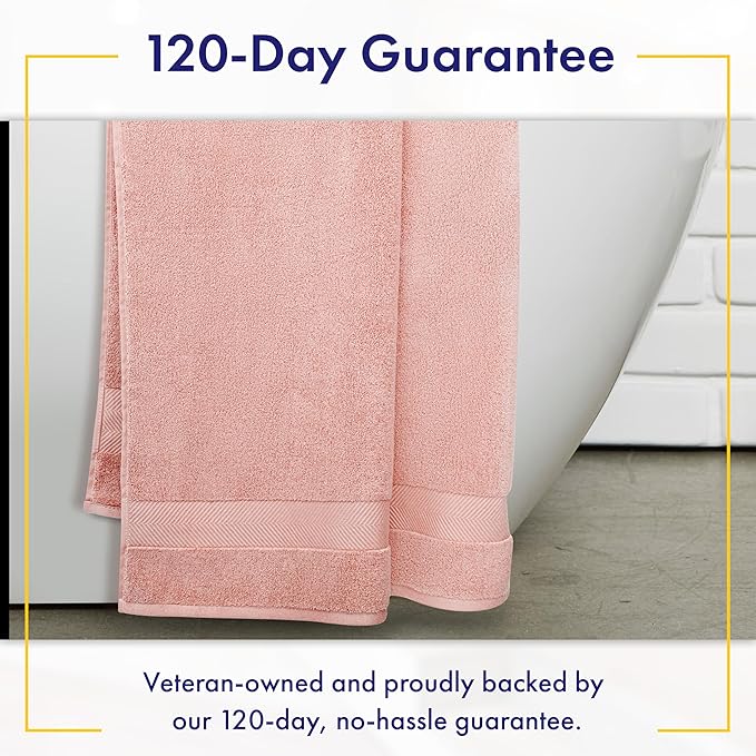 Alusa Home Ultra Soft & Plush Viscose from Bamboo Bath Sheets - 700 GSM Pack of 2 - Extra Large 70x35 in - Super Absorbent & Quick Drying (Blush Pink)