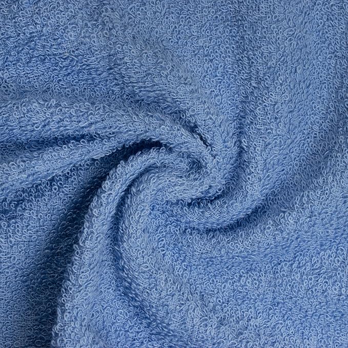 Basic Wash Cloths 12x12 Inches – Pack of 12 – Blue Color – Soft and Absorbent Multipurpose Cotton Washcloths for Bathroom, Spa, Gym, Salon, Hotel, and Everyday Use