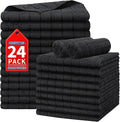 Salon Towels, 24 Pack Black Hand Towels for Bathroom, 16 x 27 Inches Bulk Quick Dry Absorbent Microfiber Hair Towel, Bathroom Towels for Gym Spa Barber Pedicure Makeup & Beauty