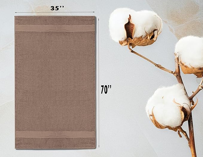 Softolle 100% Cotton Luxury Bath Sheets - Pack of 2 (35" x 70") | Super Soft, Quick-Dry & Highly Absorbent Towels for Bathroom, Home, Spa & Gym (Taupe)