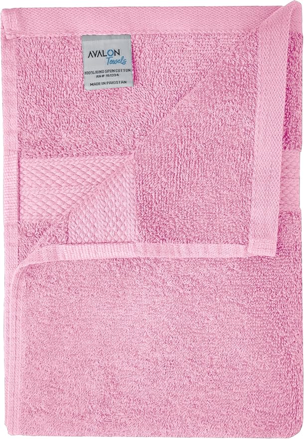 Avalon Towels Bath Towels for Bathroom 100% Cotton Pink Bathroom Towels Pack of 12 (24x48 inches) - Quick Drying Bath Towels Set Small, Light Weight & Absorbent Perfect Gym & Pool Towel Set