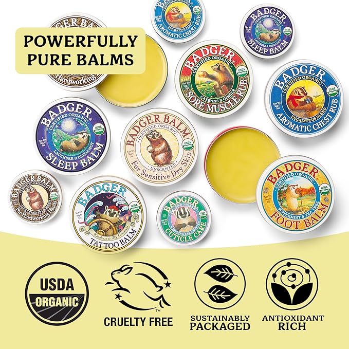 Badger Cuticle Cream, Deep Hydration for Dry, Cracked Cuticles & Hangnails, 100% Organic Cuticle Balm with Rich Shea Butter for Strong, Healthy Nails, Non-Greasy Cuticle Oil, .75oz Tin, 2-Pack