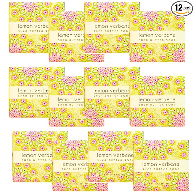 Greenwich Bay Mini Botanical Soap Bars – 12 Pack 1.9 oz Each – Individually Wrapped Guest Soaps for Airbnb, Spa, Travel, Bath – Travel Size Bar Soap Set, Lemon Verbena