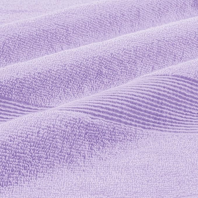 Belizzi Home 8 Piece Towel Set 100% Ring Spun Cotton, 2 Bath Towels 27x54, 2 Hand Towels 16x28 and 4 Washcloths 13x13 - Ultra Soft Highly Absorbent Machine Washable Hotel Spa Quality - Purple