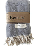 Bersuse 100% Cotton Milas XL Throw Blanket for Couch - 100% Cotton Lightweight Durable Throw Blanket, Big Blanket for Sensitive Skin, Decorative and Versatile - 60x90 Inches, Grey