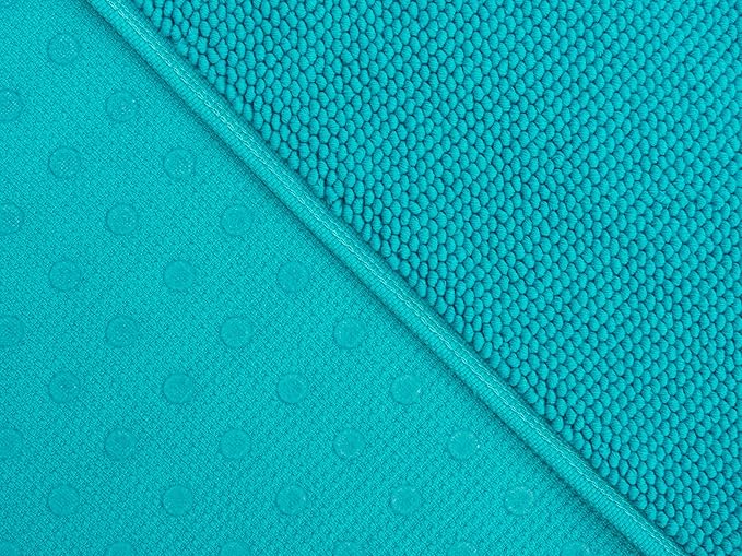 Cotton Paradise 100% Cotton Non Slip Bath Mats for Bathroom, 20x34 inch Soft Absorbent Quick Dry Machine Washable Floor Bath Mat, Turquoise Bath Rug