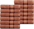 COTTON CRAFT Ultra Soft Washcloths - 12 Pack Luxury Washcloths - 100% Cotton Plush Absorbent 580 GSM Face Towels - Machine Washable Quick Dry Durable Wash Cloth Set - Bathroom Spa Gym Skincare - Mocha