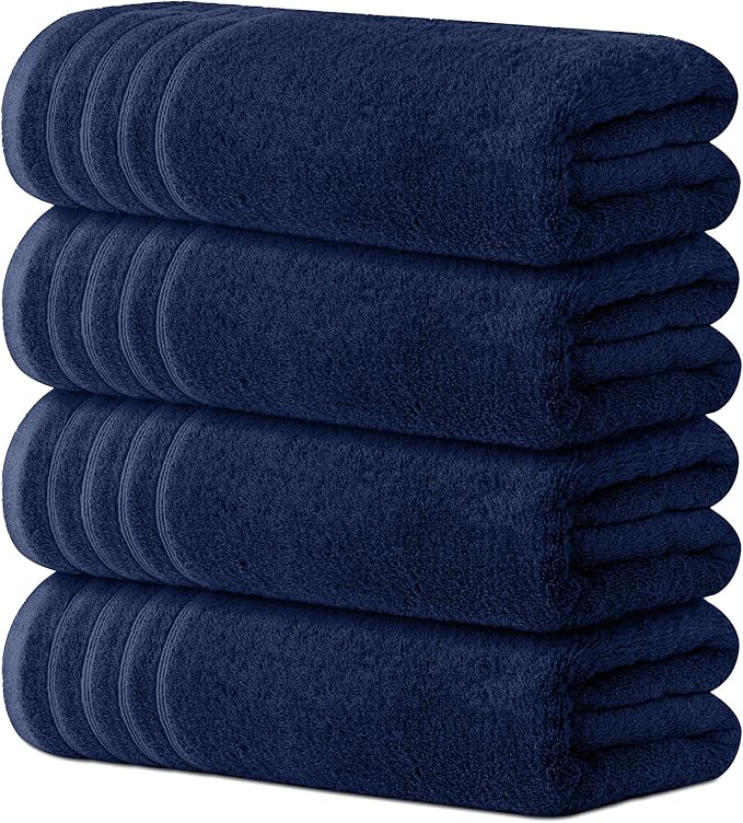 Avalon Towels Bath Towels Set of 4, Size 30 x 60 Inches, Highly Soft and Absorbent, Quick Drying, Lightweight, Perfect for Daily Use
