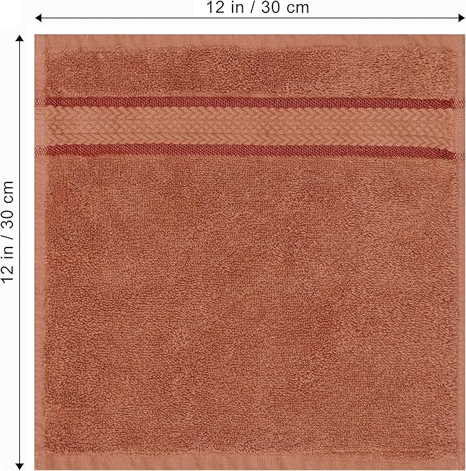 COTTON CRAFT Ultra Soft Washcloths - 12 Pack Luxury Washcloths - 100% Cotton Plush Absorbent 580 GSM Face Towels - Machine Washable Quick Dry Durable Wash Cloth Set - Bathroom Spa Gym Skincare - Mocha