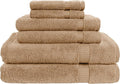 MyPillow My Towel 6 Piece Set - Premium Cotton Soft Absorbent Towels, 2 Bath Towels, 2 Hand Towels, 2 Wash Cloths [6 Piece Set, Tan]
