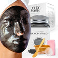 BRÜUN Jelly Mask Jar Black Gold Salicylic AC BHA Peel-Off Face Care Rubber Mask | 23 fl oz Skin Care Moisturizing Gel Mask Jar Spa Set