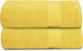 Belizzi Home Premium Cotton Oversized 2 Pack Bath Sheet 35x70-100% Pure Cotton - Ideal for Everyday use - Ultra Soft & Highly Absorbent - Machine Washable - Yellow