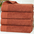 Superior Honeycomb Cotton Medium Weight Towels, for Guest Bath, Master Bathroom, Shower, Quick Dry, Adults, Home Essentials, Textured Waffle Border, Towel Set, Bath Towels, Set of 4, Rust