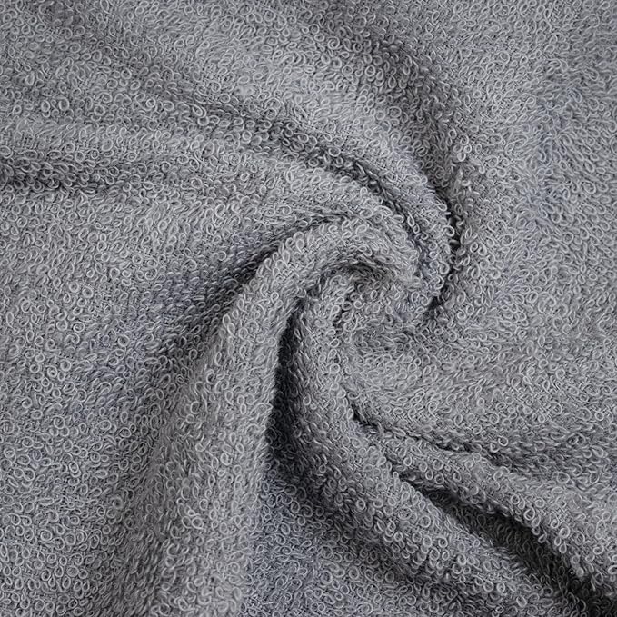 Basic Wash Cloths 12x12 Inches – Pack of 12 – Grey Color – Soft and Absorbent Multipurpose Cotton Washcloths for Bathroom, Spa, Gym, Salon, Hotel, and Everyday Use