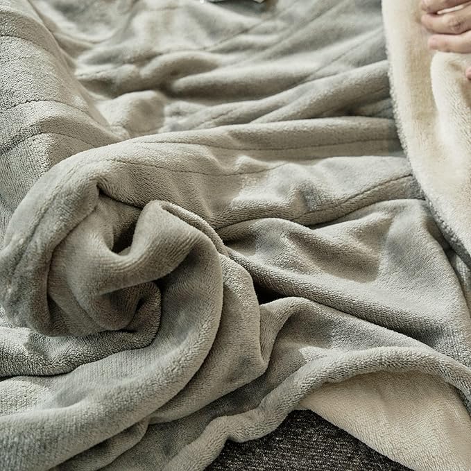 JET'S HOME Heated Blanket King 100"x90" - ETL&FCC Certified Flannel Electric Blanket Throw Machine Washable Heating Blanket with 4 Heating Levels 10 Hours Auto-Off Overheating Protection (Grey)