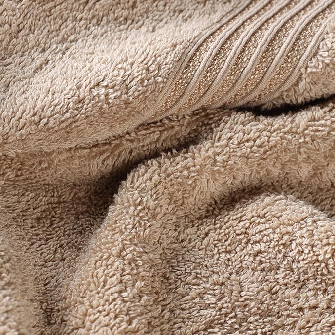 Superior Egyptian Cotton 4-Piece Bath Towel Set for Shower, Bath, Spa, Resort, Hotel, Soft Body Towels, Airbnb Essentials, Apartment, Dorm, Quick Dry, Absorbent, Bathroom Basics, Taupe