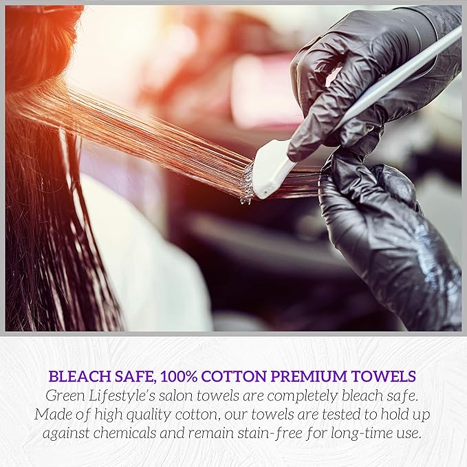 GREEN LIFESTYLE Black Bleach Proof Towels Bulk Sets 100% Cotton 16' X 25' Premium Spa Quality, Super Soft and Absorbent for Gym, Pool, Spa, Salon and Home 24 Pack