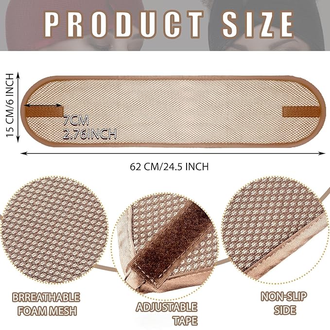 Xuhal 4 Pieces Mesh Hair Wraps for Black Women, Adjustable Size, Multiple Use Ways, Stylish Color to Match, Navy Blue, Black, Beige, Camel