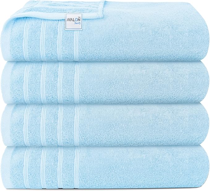 Avalon Towels Bath Towels Set of 4, Size 30 x 60 Inches, Highly Soft and Absorbent, Quick Drying, Lightweight, Perfect for Daily Use