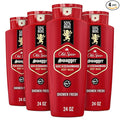 Old Spice Refreshing Body Wash for Men, 3X Defense, 24/7 Shower Fresh with Long Lasting Scent, Red Collection, Swagger with Cedarwood Scent, 24 oz (Pack of 4)