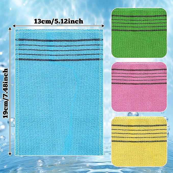 Korean Exfoliating Mitt 4PCS Exfoliating Gloves Body Scrubber Large Korean Washcloth Exfoliating for Korean Spa at Home Dead Skin Remover