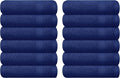GLAMBURG Ultra Soft 12-Piece Washcloths Set 13x13-100% Ringspun Cotton - Durable & Highly Absorbent Face Towels - Ideal for use in Bathroom, Kitchen, Gym, Spa & General Cleaning - Navy Blue