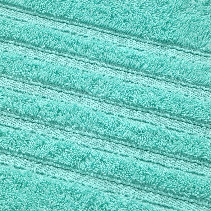 Aibaser Towels - Premium 100% Cotton Bath Towels Set (27 x 54 inches), Lightweight and High Absorbency Quick Drying (Light Green)