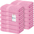 Avalon Towels Bath Towels for Bathroom 100% Cotton Pink Bathroom Towels Pack of 12 (24x48 inches) - Quick Drying Bath Towels Set Small, Light Weight & Absorbent Perfect Gym & Pool Towel Set