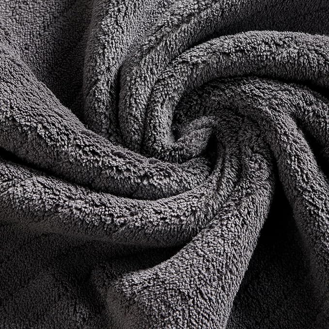 YTYC 39x78 Bath Sheet Extra Large Bath Towel for Adults Super Soft Absorbent Striped Microfiber Oversized Bathroom Towel - Charcoal Grey,1 PCS