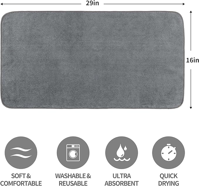 MICROFI New Microfiber Hair Drying Salon Towels, Quick Dry, Lint Free, 4 Pack 340 GSM (Gray)