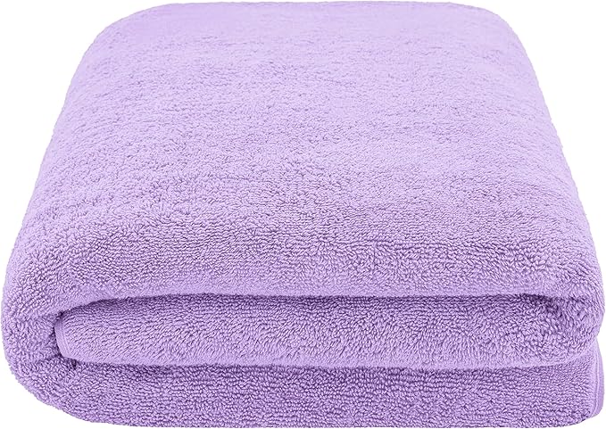 American Soft Linen 100% Cotton 600 GSM Turkish 40x80 Oversized Bath Towel Sheet, Extra Large Adult Towels for Bathroom, Lilac Bath Sheet