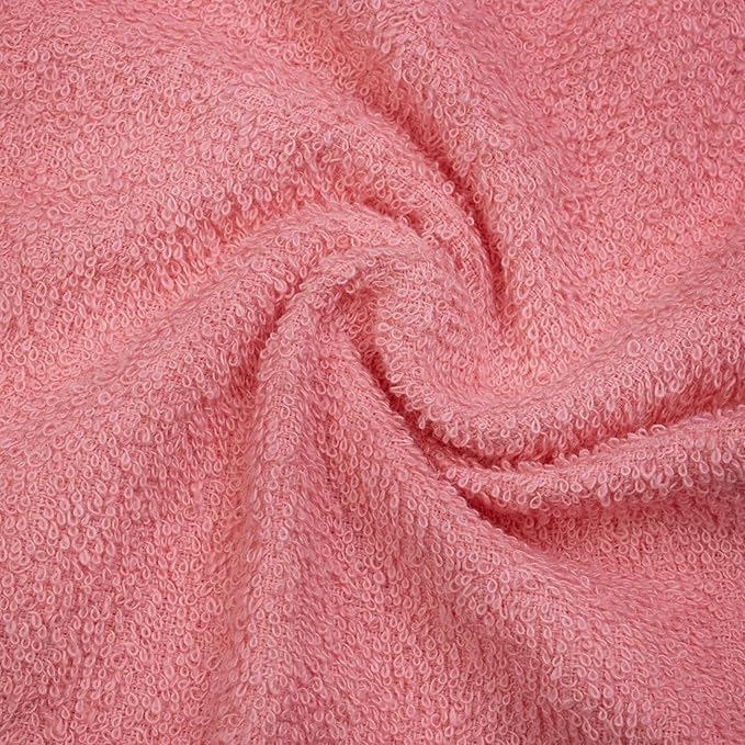 Basic Wash Cloths 12x12 Inches – Pack of 12 – Rose Pink Color – Soft and Absorbent Multipurpose Cotton Washcloths for Bathroom, Spa, Gym, Salon, Hotel, and Everyday Use