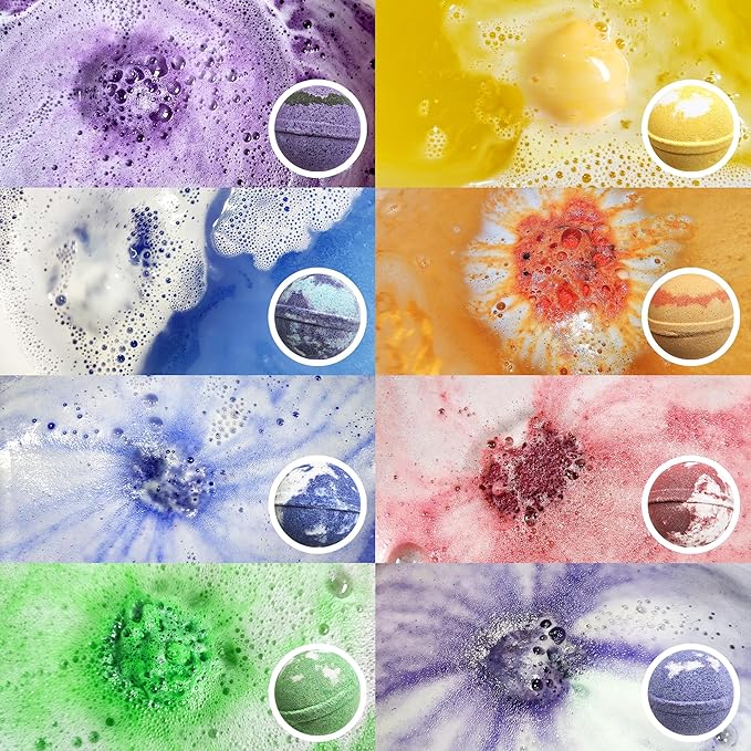 Chakra Healing Gemstones Bath Bombs. 15 Essential Oil Bath Bombs. Real Chakra Stones Bath Bombs for Adults. Perfect for Yoga Lovers. Meditation, Balancing, Positive Energy, Sleep, Reiki & Yoga Lovers