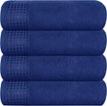GLAMBURG Ultra Soft 4 Pack Oversized Bath Towel Set 27x54 inches, 100% Cotton Bath Towels, Highly Absorbant Compact Quickdry & Lightweight Towel, Ideal for Gym Travel Camp Pool - Navy Blue