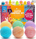 Easter Bath Bombs for Kids with Surprise Toys Inside (6 Pack) - Kids Easter Basket Stuffers for Boys and Girls - Large Spring Bubble Bomb, Incredible Fragrances & Colors, USA Made by Two Sisters