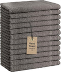 Basic Hand Towels 16x26 Inches – Pack of 12 – Grey Color – Soft and Absorbent Multipurpose Cotton Towels for Bathroom, Spa, Gym, Salon, Hotel, and Everyday Use