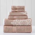Modern Threads 6 Piece Reversible Yarn Dyed Jacquard Towel Set Artesia Damask Tuscany