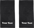 Personalize Your Towels with Custom Embroidery: Names, Monograms, and Initials. Perfect for Bathroom, Spa, Gym, Shower, Kids, Adults, Pool, Travel, Gifts, 2-Piece Bath Towels Set - Black