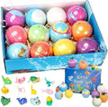 Natural Bath Bombs for Kids with Mega Bubbles & Surprise Inside, 12 Pack Kids Bath Bombs Gift Set with Surprise Ocean Toys Inside, Skin-Friendly Bathing Kit for Boys & Girls