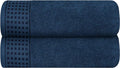 GLAMBURG 100% Cotton 2 Pack Oversized Bath Towel Set 28x55 Inches, Ultra Soft Highly Absorbant Compact Quickdry & Lightweight Large Bath Towels, Ideal for Gym Travel Camp Pool - Mineral Blue