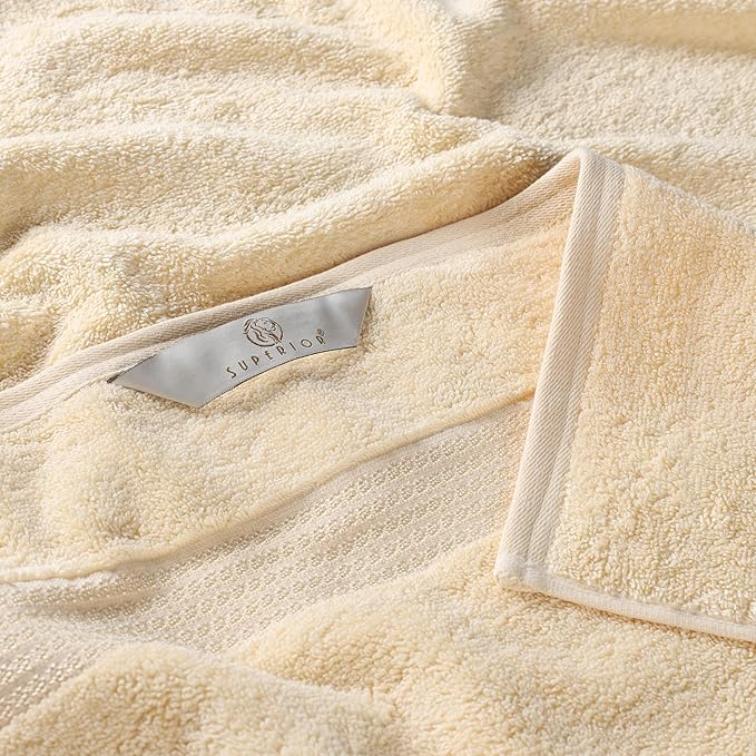 Superior Egyptian Cotton 12-Piece Towel Set, Assorted Towels for Home Bathroom, Guest Bath Decor Essentials, Includes 4 Bath, 4 Hand, 4 Face Towels/Washcloths, Quick Dry, Absorbent - Canary