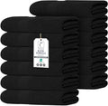 Commercial Bulk Pack of 12 Small Bath Towels – 100% Cotton Terry 24" x 46" – Ideal for Hotels, Salons, Gyms, Spas & Institutional Use – Black
