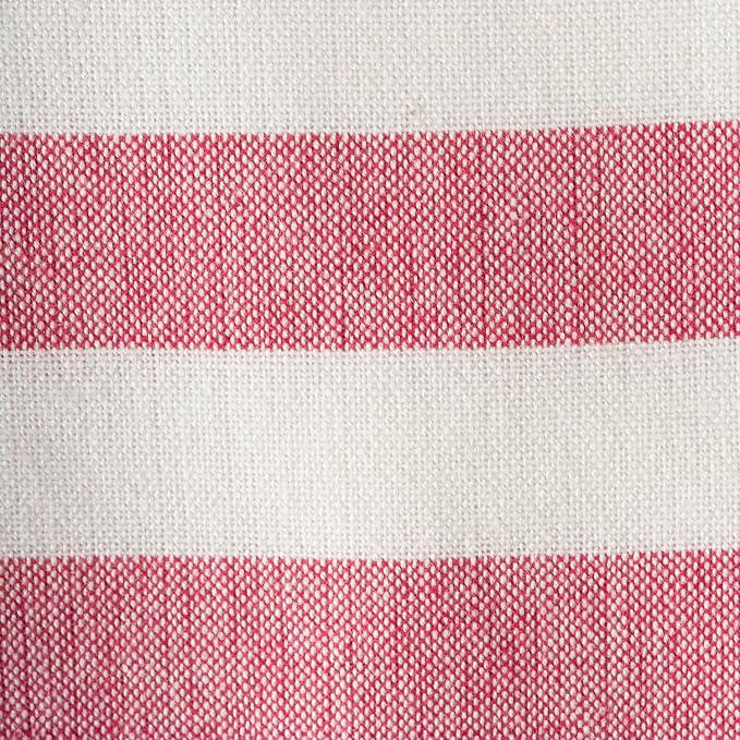 E-Living Store 100% Cotton, Soft & Absorbent Decorative Turkish Fouta Towel with Twisted Fringe for Home, Beach, Pool, or Décor, Use As Blanket or Throw - Coral Stripe