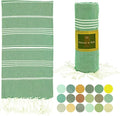 Turkish Pestemal Towel Bath Beach Towel Yoga Sarong Gym Spa Sauna Peshtemal Fouta Pool Towel 100% Cotton Green-Olive