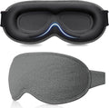 Gritin 100% Blackout Sleep Eye Mask for Women Men,Zero Eye Pressure Sleeping Mask-Ergonomic Design 3D Cutout Eye Movement and Eyelash Friendly Night Blindfold,Ultra Soft&Comfortable for Sleeping-Grey