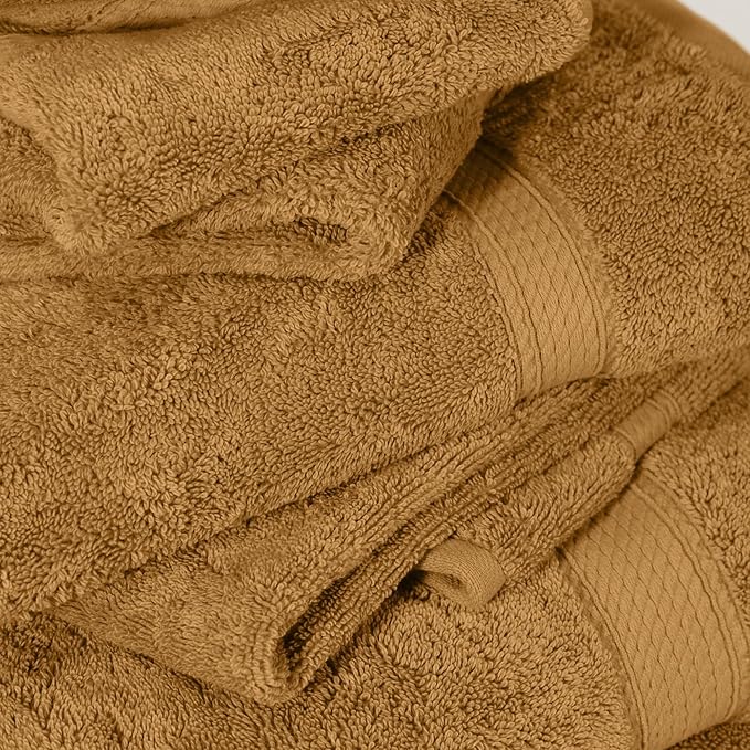 Superior Egyptian Cotton Pile Heavyweight Bath Sheet Set, Oversized Ultra Soft Luxury Towel, Absorbent Heavyweight, Guest Bath, Hotel, Resort, Spa, Pool, Home Bathroom, Shower Basics, Set of 2, Gold